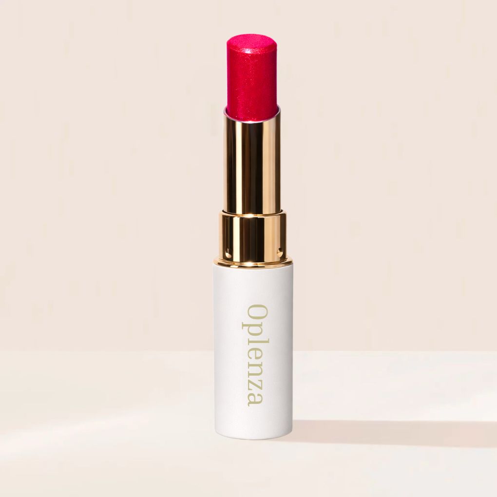 Oplenza Icon Glitter Lipstick in shade 02 Coral Spark, the best long lasting glitter lipstick
