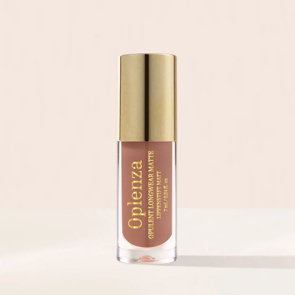 Oplenza Opulent Longwear Matte Liquid Lipstick- best matte vegan lipstick in shade 03 Sable.