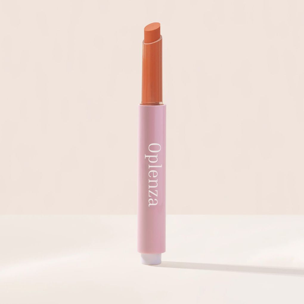 Oplenza Hydrating Dewy Lip Balm in Shade 05 Peachie, moisturizing tinted lip balm