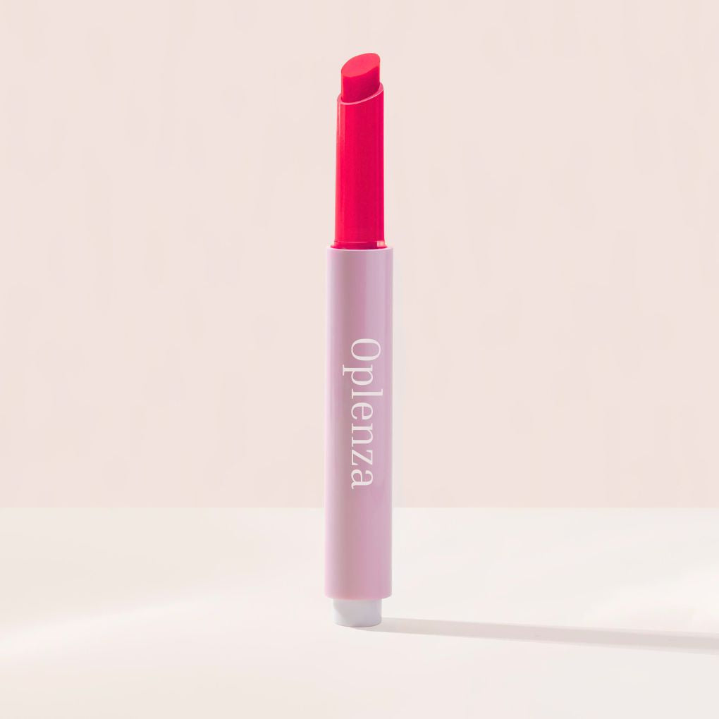 Oplenza Hydrating Dewy Lip Balm in Shade 06 Popstar, moisturizing tinted lip balm