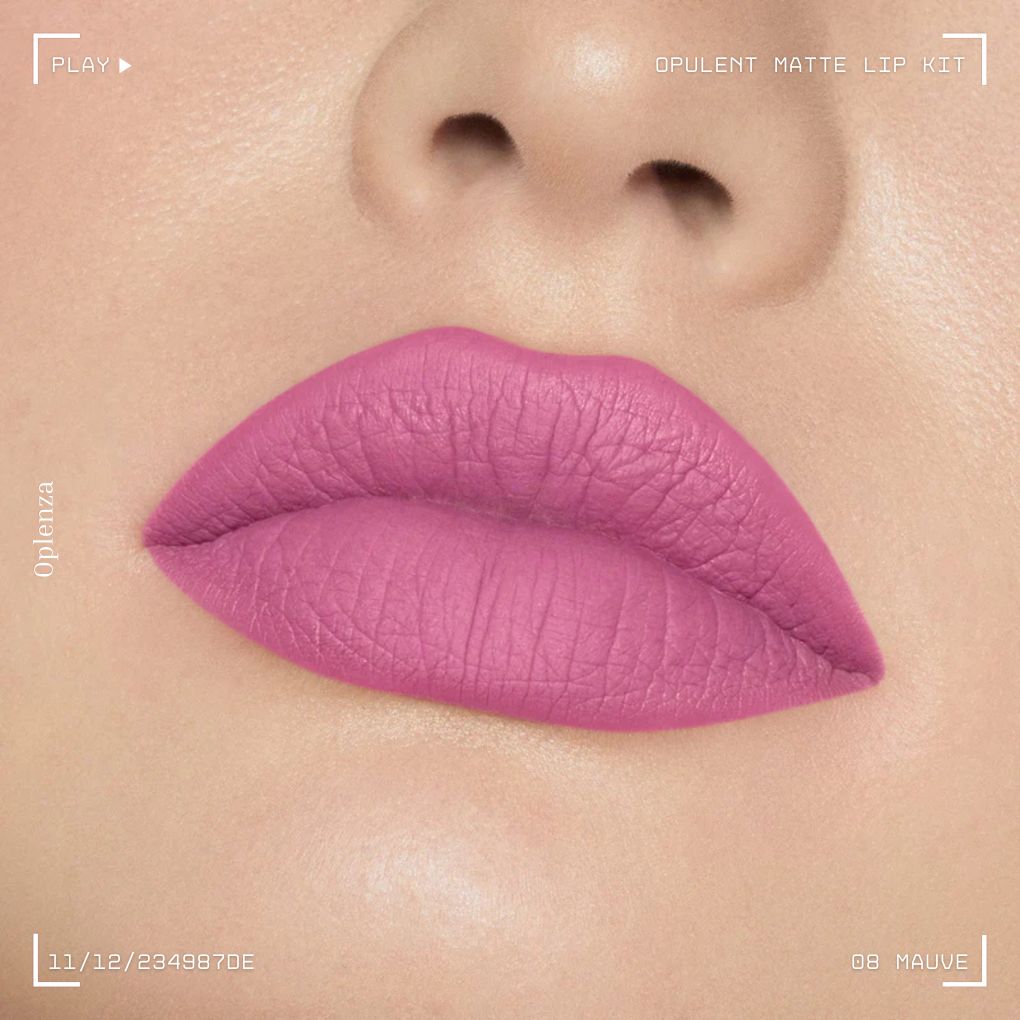 A close-up of a woman's lips showcasing the best liquid matte lipstick kit—ultra-pigmented, smudge-proof, and long-lasting—in shade 08 Mauve