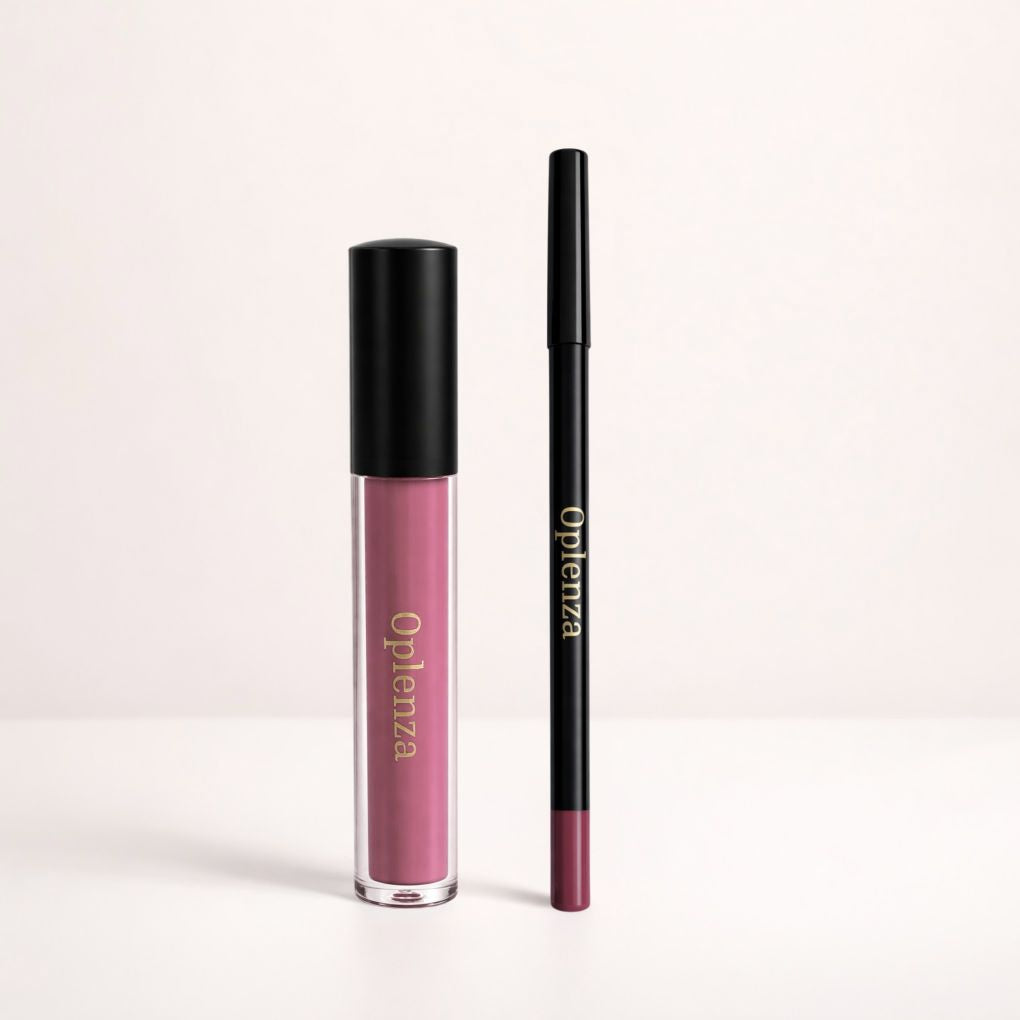 Oplenza Opulent Matte Lip Kit: the best duo of liquid lipstick and lip liner—smudge-proof, long-lasting, highly pigmented, with no flaking or heavy feel—Shade 08 Mauve