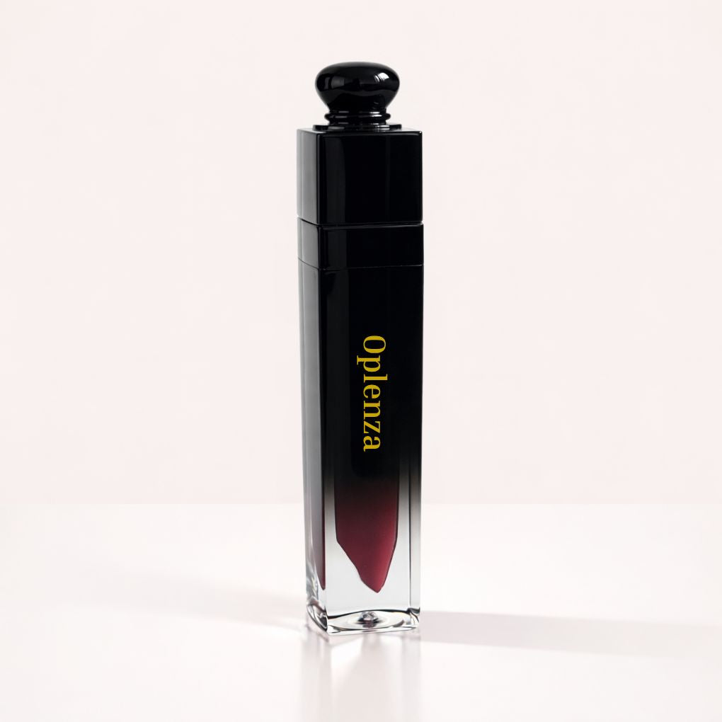 Oplenza Signature Ultra Shine Lip Gloss in 10 Cinnamon, showing the tube on a neutral background, moisturizing lip gloss.