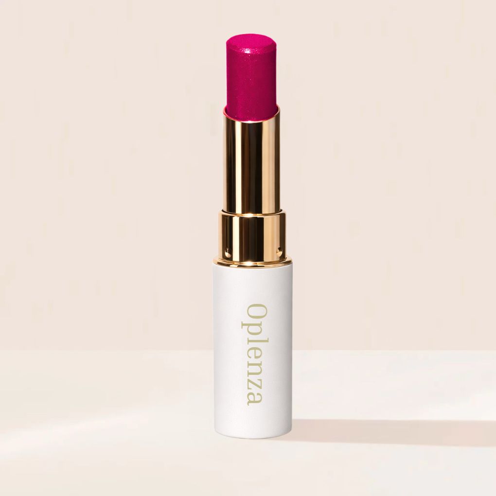 Oplenza Icon Glitter Lipstick in shade 13 Rose Spark, the best glitter pink 
lipstick, hydrating with lip loving ingredients.