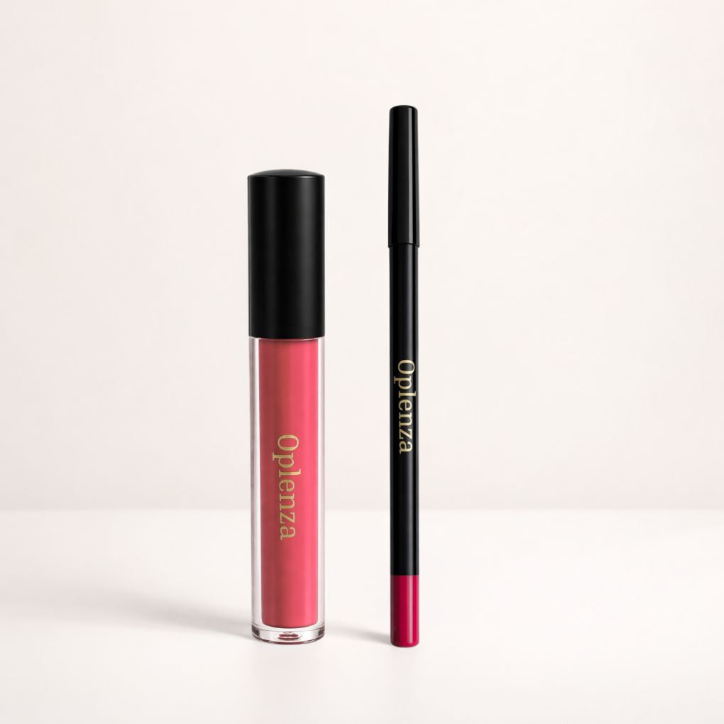 Oplenza Opulent Matte Lip Kit: the best duo of liquid lipstick and lip liner—smudge-proof, long-lasting, highly pigmented, with no flaking or heavy feel—Shade 17 Lovely