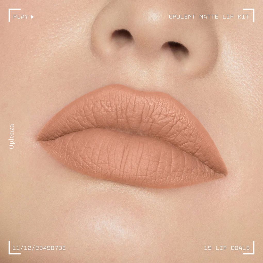 A close-up of a woman's lips showcasing the best liquid matte lipstick kit—ultra-pigmented, smudge-proof, and long-lasting—in shade 19 Lip Goals
