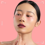 Woman wearing Oplenza Opulent Longwear Matte liquid lipstick in shade 31 Mauve Luxe - Highly pigmented, waterproof vegan liquid matte lipstick