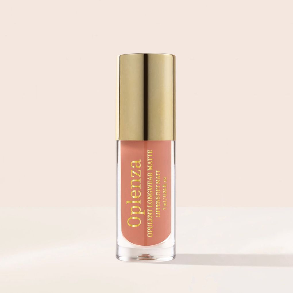Oplenza Opulent Longwear Matte Liquid Lipstick- best matte vegan lipstick in shade 410 Solace.
