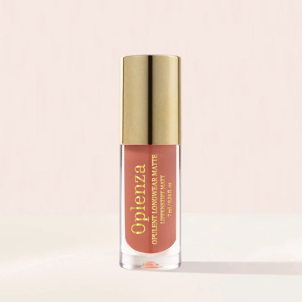 Oplenza Opulent Longwear Matte Liquid Lipstick- best matte vegan lipstick in shade 45 Corail.