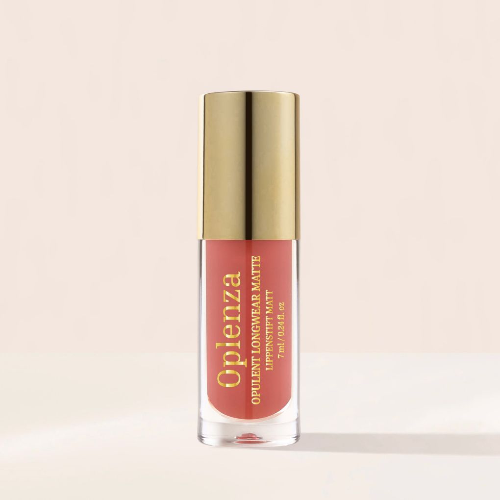Oplenza Opulent Longwear Matte Liquid Lipstick- best matte vegan lipstick in shade 49 Ember.