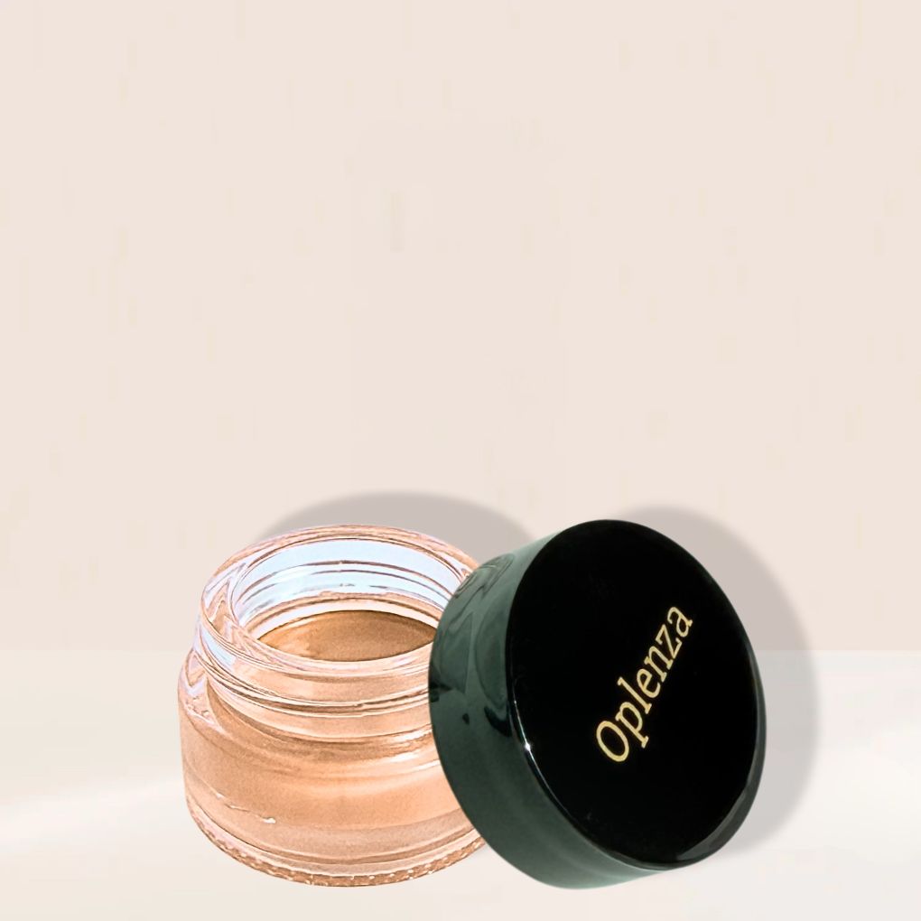 Oplenza Cream Concealer - Amber Glow, bold color payoff, soft dewy look, hydrating texture cream concealer 

