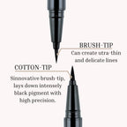 Fast-drying highly pigmented black liquid eyeliner by Oplenza, Cotton, Brush