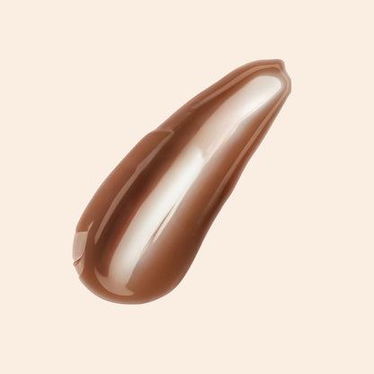 Oplenza High-shine glass lip gloss swatch-Chocolate Cookie