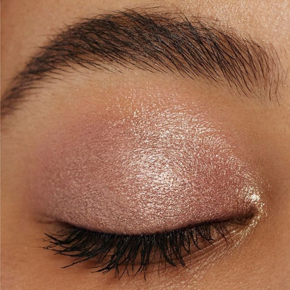 Woman showcasing Oplenza Easy Glide Eyeshadow Stick in shade Dazzling- Easy Glide Eyeshadow Stick applied on eyelid. Effortless makeup routines