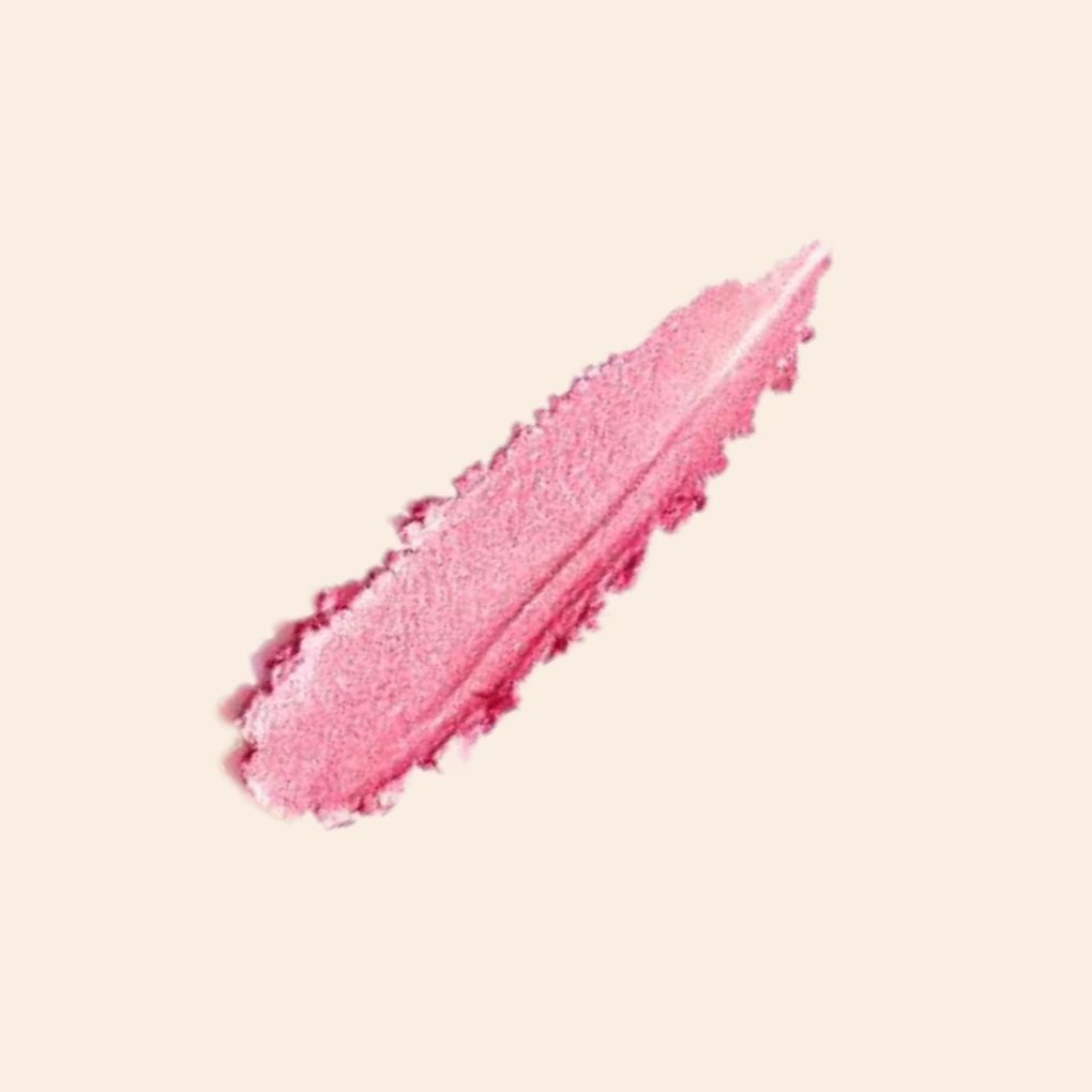 Swatch of Oplenza Luminous Pressed Powder Blush in shade Girl-Radiant powder blush applied on cheeks and eyelids