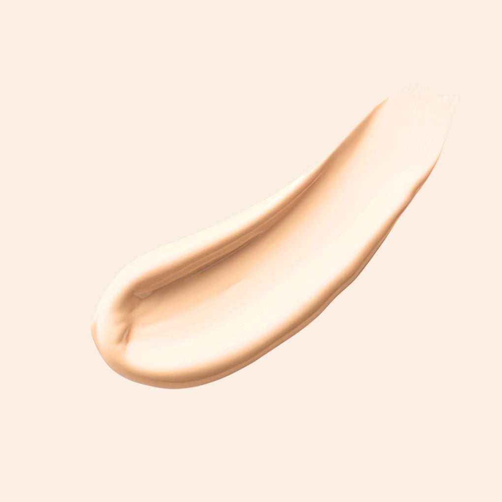 Swatch of Oplenza Weightless longwear liquid foundation in shade L07-140W, best foundation for makeup.