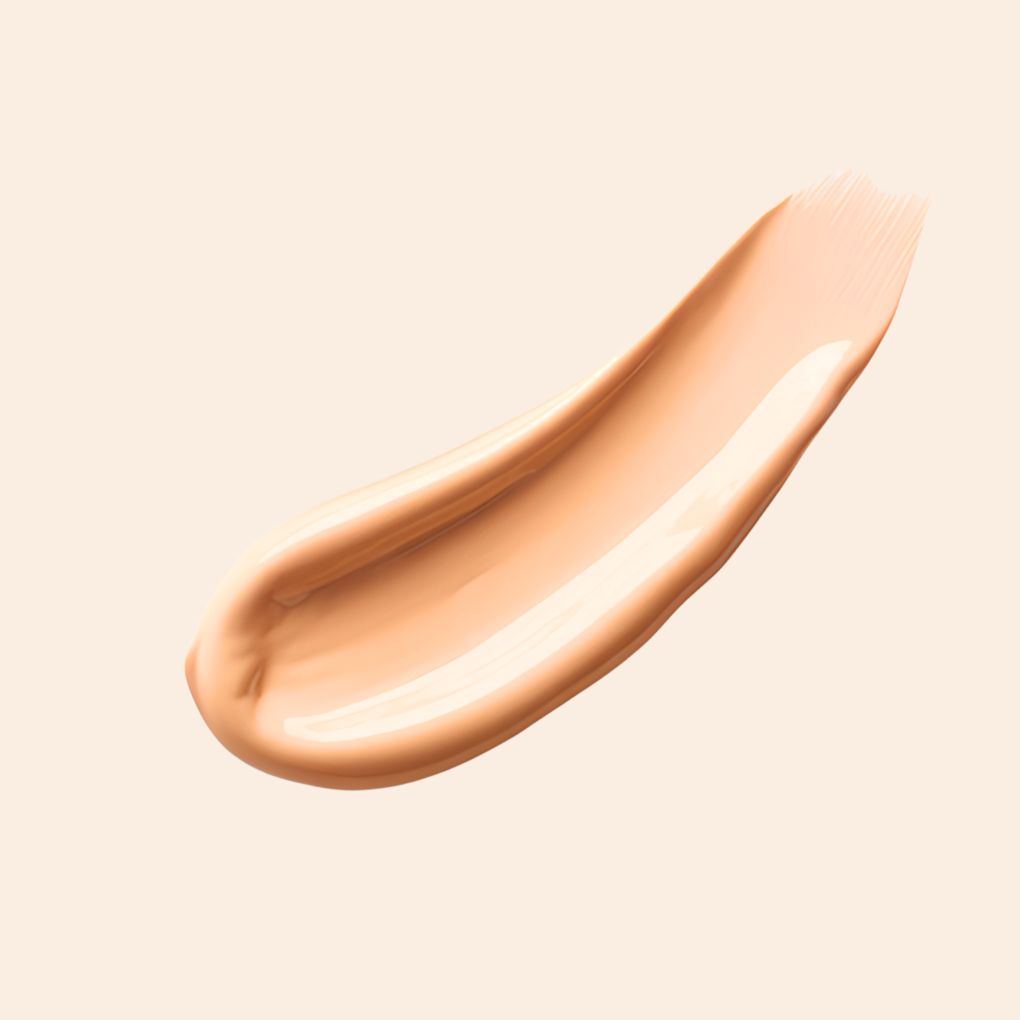 Swatch of Oplenza Weightless longwear liquid foundation in shade L22-240N, best makeup foundation for an even complexion.