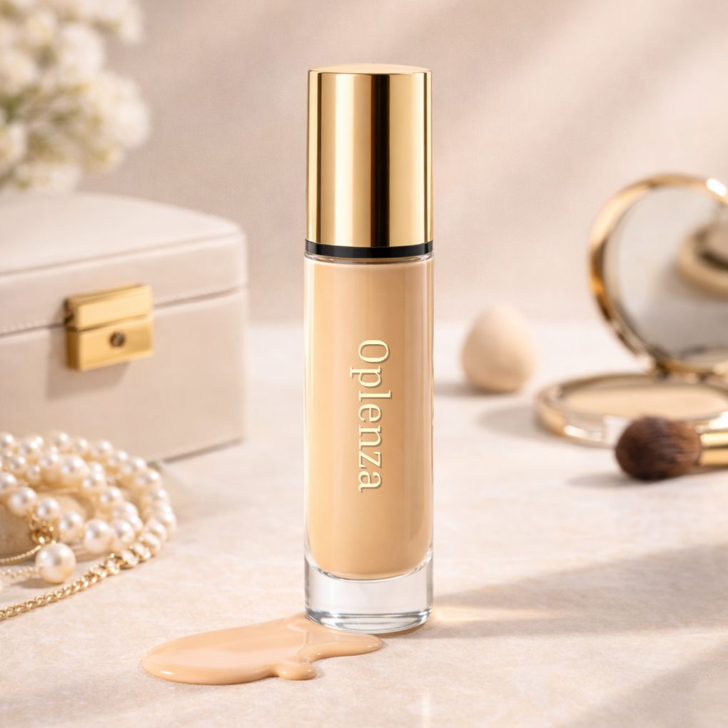 Oplenza Weightless longwear liquid foundation, the best liquid foundation in lifestyle photo.