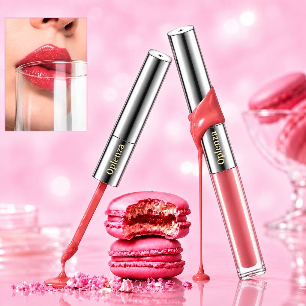 Oplenza Matte-to-Shine Lip Duo, best matte and gloss lipstick. 
Shades: Ripe Peach, Rosewood, Cinnamon Oolong, Brownie, Noir Red