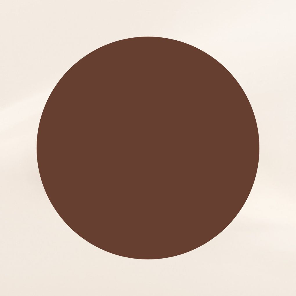 Swatch of Oplenza Naginata Precision Brow Pencil in Shade Medium Brown, best eyebrow pencil for no eyebrows. Vegan brow pencil with angled blade tip.