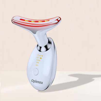 Oplenza face and neck massager device, device for skin tightening, wrinkle removal for a youthful appearance