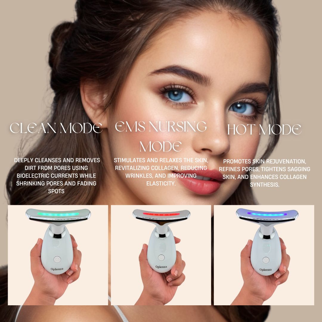 Oplenza face and neck massager device, facelift machine, double chin remover for a youthful appearance