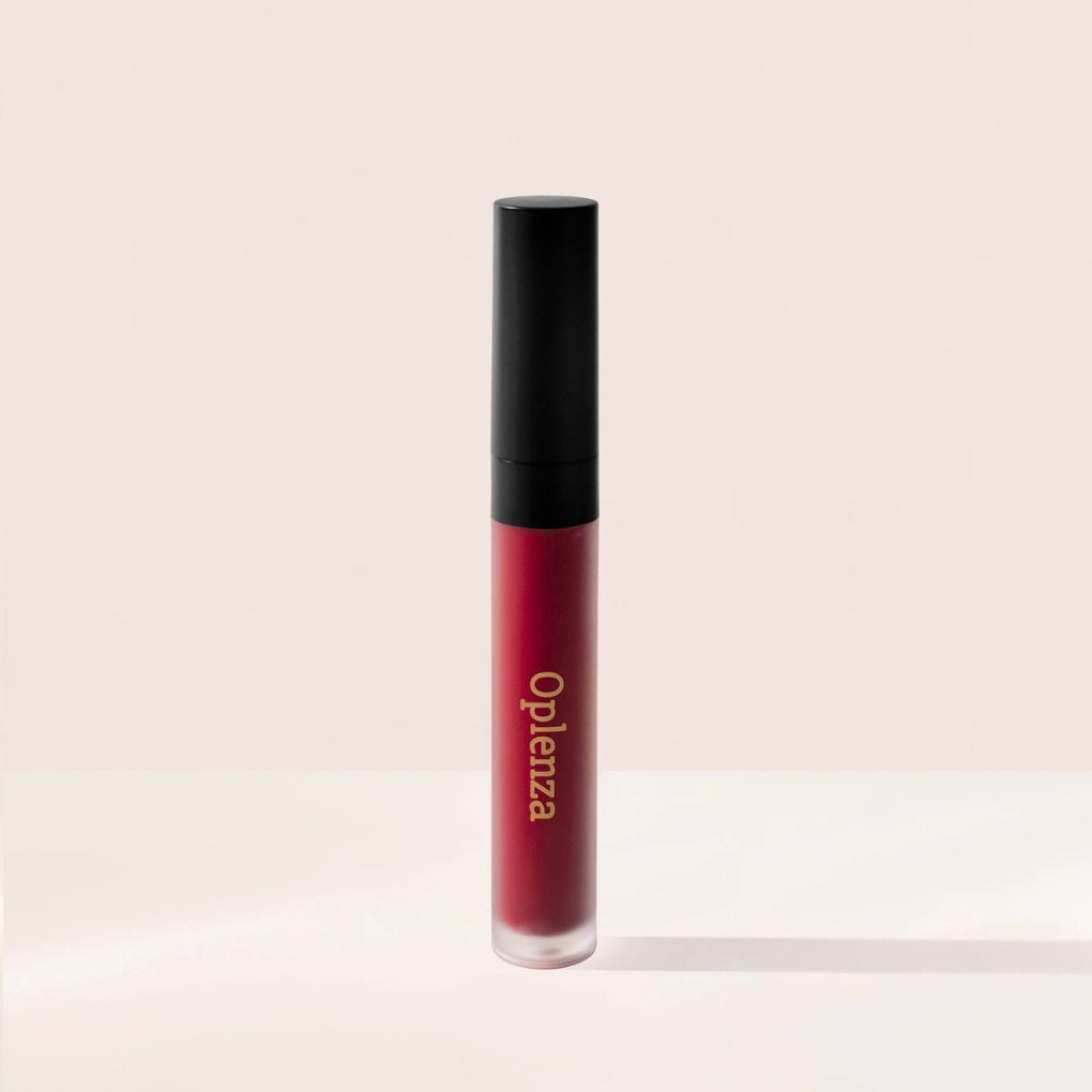 Oplenza Signature Velvet Liquid Lipstick - Plum Portrait, lightweight feel, hydrating texture, cruelty-free cosmetics velvet liquid lipstick for a flawless, radiant beauty look.
