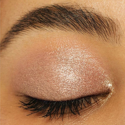 Woman showcasing Oplenza Easy Glide Eyeshadow Stick in shade Sparkling- creamy eyeshadow stick, best make-up shadow stick. 