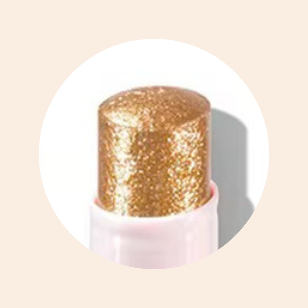 Close-up of Oplenza Crystal Jelly Glitter Stick in shade Sunbeam Sparkle-the best glitter stick, multi-use purpose