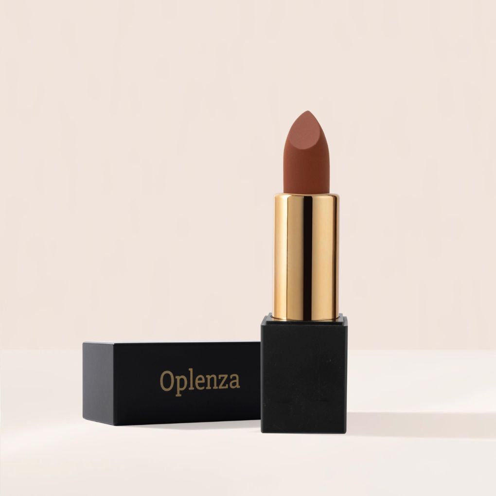 Oplenza Signature Matte Lipstick - Tender, makeup must-have, cruelty-free cosmetics, smudge-proof matte lipstick for a flawless beauty look.
