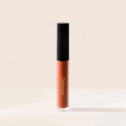 Oplenza Signature Velvet Liquid Lipstick - Terracotta Luxe, natural finish, cruelty-free cosmetics, dewy glow velvet liquid lipstick for a flawless, radiant beauty look.
