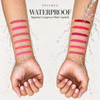 Oplenza Signature Longwear Matte Lipstick after waterproof demonstration, with visible result.
Shades: 
01 Tulle
02 Peche
03 Almande
04 Taupe
05 Rosette
06 Mauve
07 Cannelle
08 Coraline
09 Violette
10 Aubergine
11 Garnet
12 Bordeaux