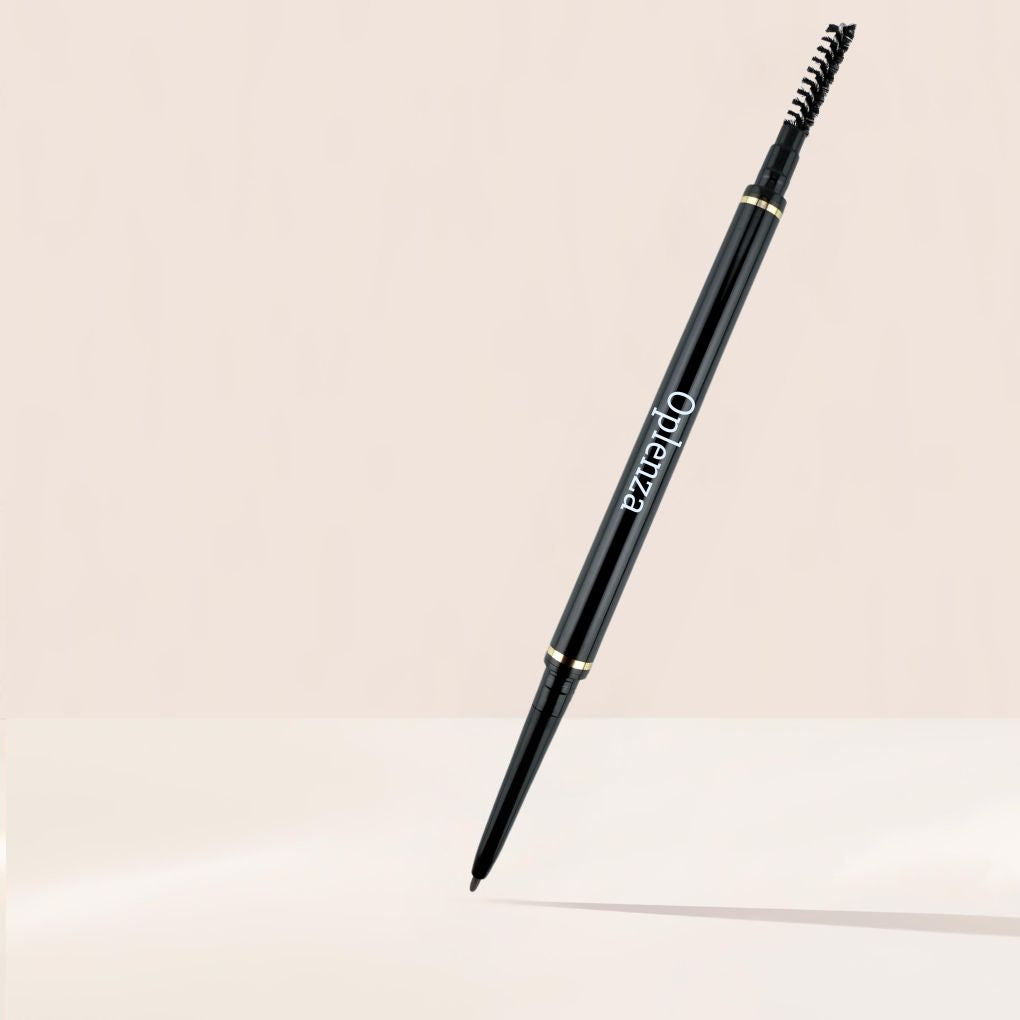 Oplenza Brow Pencil - Dark Brown, retractable vegan eyebrow pencil, long-lasting, smudge-proof and blendable pencil for fuller and defined brows