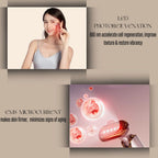 Oplenza skincare wand - Soft Taupe, White; LED photorejuvenation and EMS microcurrent device